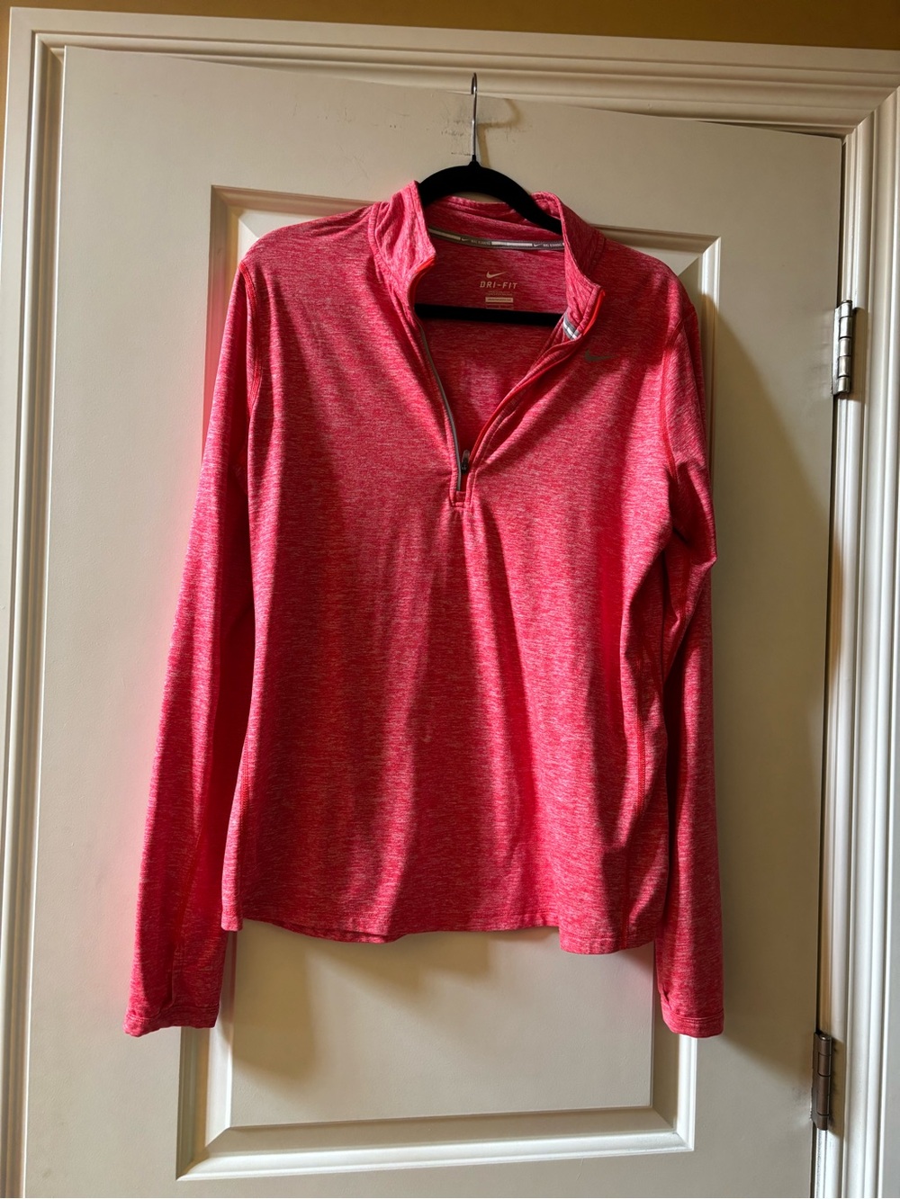 Nike Orange Heather Dri-FIT 1/4 Zip Long Sleeve Top